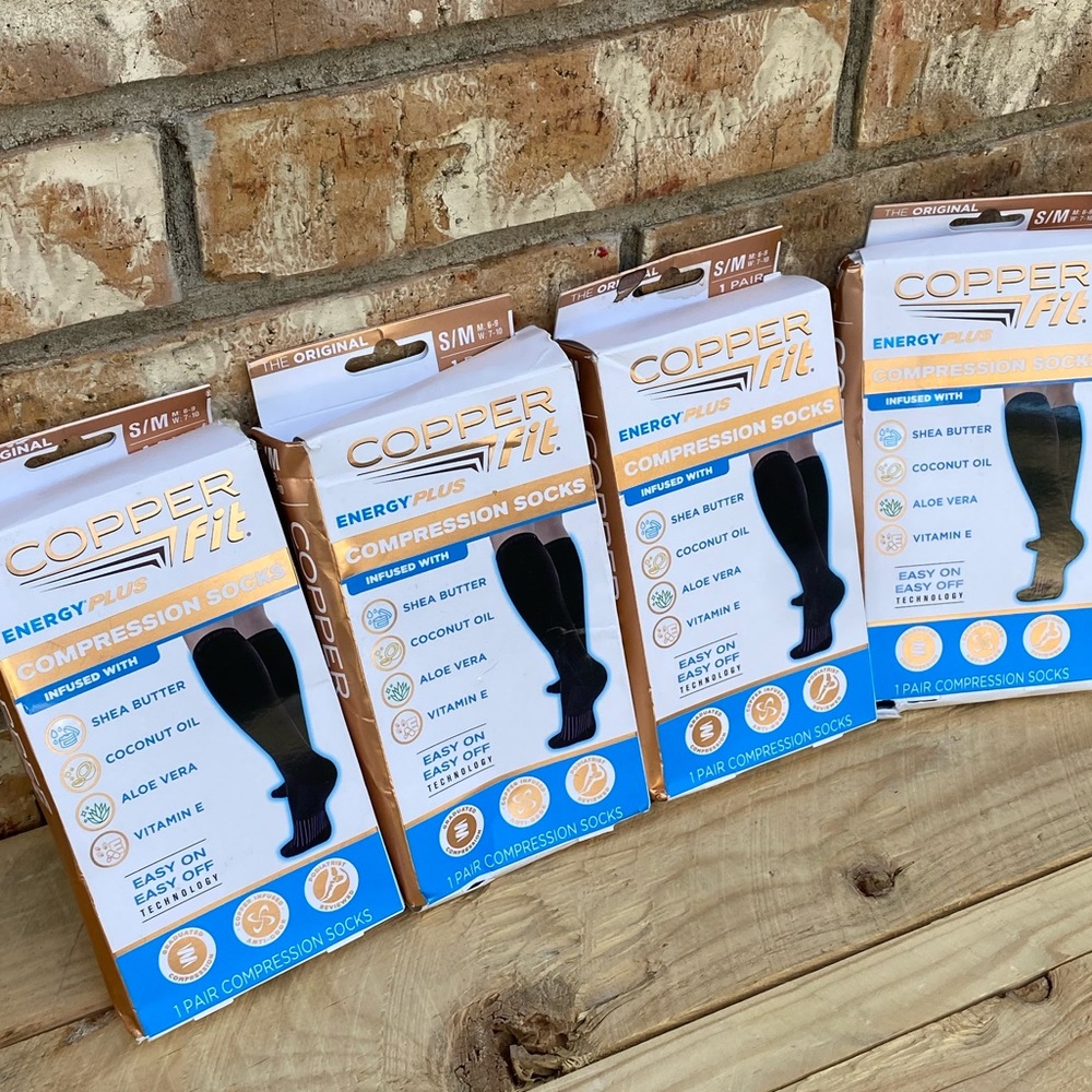 Copper Fit Energy Plus Compression Infused Hydrating Socks Size Small Medium New